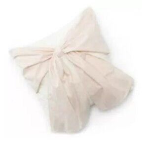 LC Lauren Conrad Blush Cream Bow Accent Decorative Throw Pillow NWT